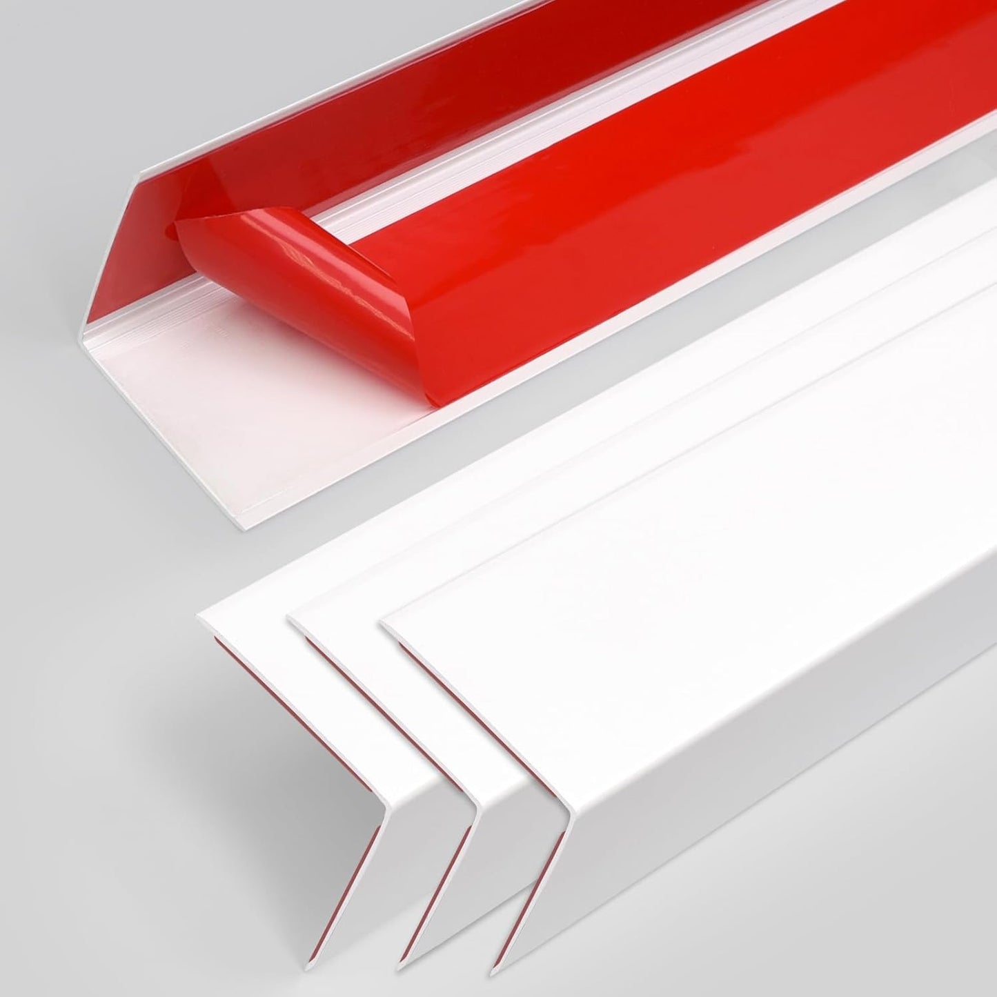 4PCS 45" White Metal Corner Protectors, Aluminum Self Adhesive Corner Guards, Metal Wall Edge Protector Strip, Furniture Corner Protectors, Wall Cabinet Baseboard Decoration 45" x 1"