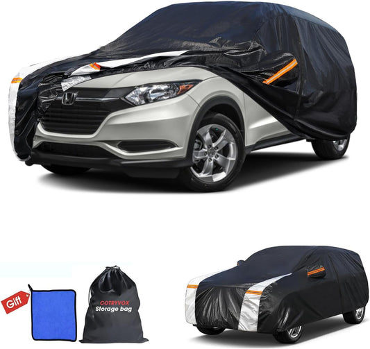 Honda HRV Car Cover 100% Waterproof All Weather, Gift with Towel, 10 Layers SUV Car Cover Custom Fit 2015-2025 Honda HRV, Full Exterior Covers Rain Sun UV Protection with Door Zipper.