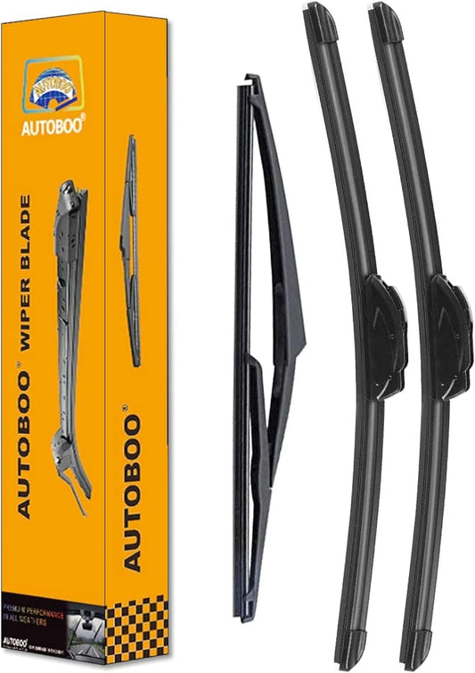 AUTOBOO 26"+17" Windshield Wipers with 12" Rear Wiper Blade Replacement for Nissan Rogue Pathfinder 2013 2014 2015 2016 2017 2018 2019 2020 2021 2022 2023 -Original Factory Quality (Pack of 3)