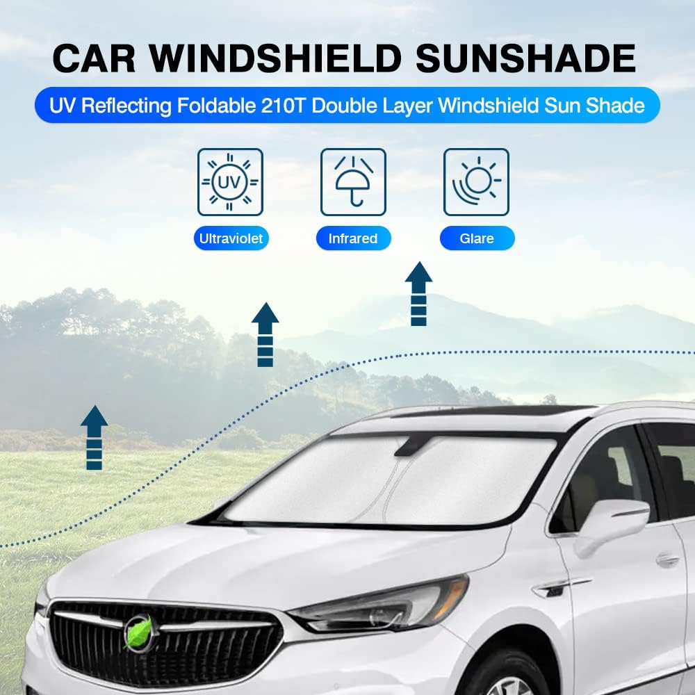 KUST Windshield Sun Shade for Buick Encore GX Accessories 2020-2025 2026 Sunshade Window Sun Visor Protector Foldable Blocks UV Rays Keep Your Car Cooler