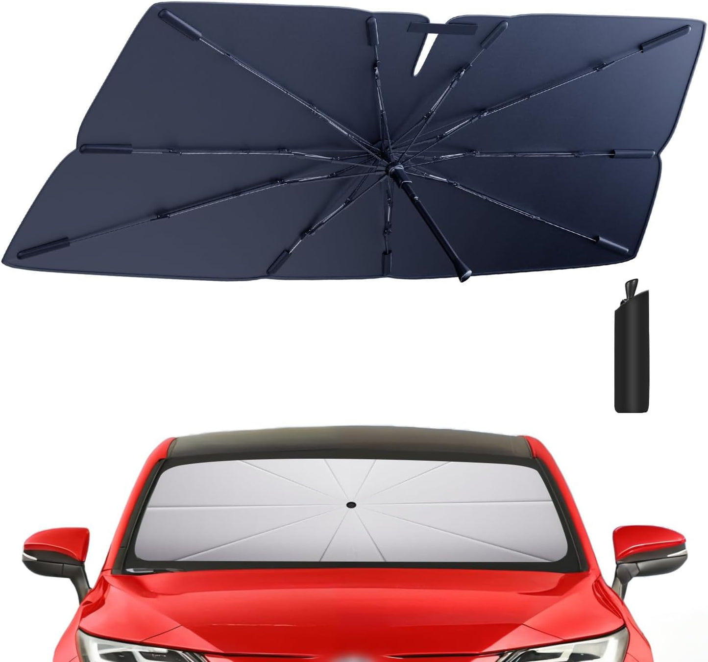 Windshield Sun Shade Umbrella for 2021-2025 Toyota Venza Accessories: Custom Fit 210T Silver, Foldable Sunshade Front Window Sun Visor, Blocks UV Rays, Keeps Car Cool for LE, XLE, Limited