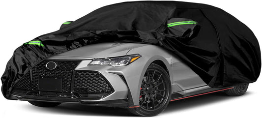 Waterproof Car Cover Compatible with Toyota Avalon 2005-2025, Black 210T Inside Cotton Cover with Door Zippers for Snow Rain Dust Outdoor Protection
