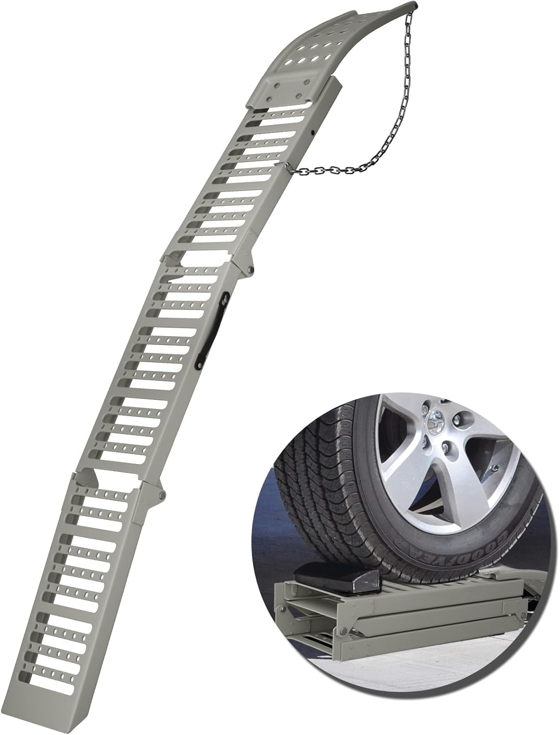 77.2" L x 9.8" W Truck Ramps,1212 Lbs Loading Ramps for Pickup Trucks,Steel Folding Ramps for Lawn Mower,Motorcycle Ramp,ATV/UTV,Snow Blower,Dirt Bikes,Carts,Trailers(1 pc)