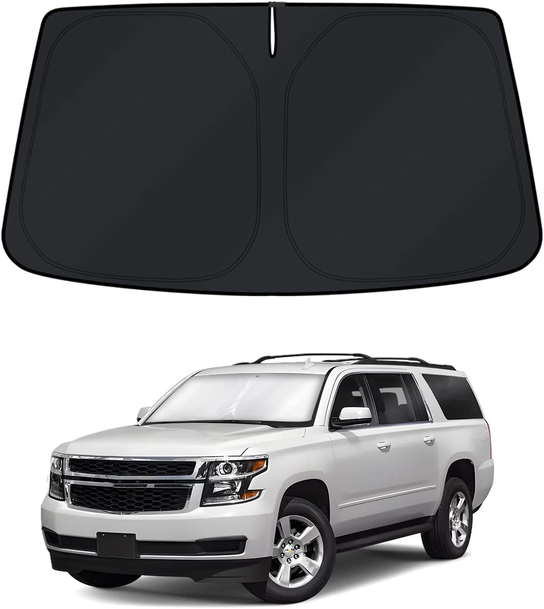 KUST Windshield Sun Shade for 2015-2020 Chevrolet Chevy Suburban/Tahoe, GMC Yukon XL, Yukon Denali XL Accessories Front Window Shade Sun Visor Cover Foldable Blocks UV Rays Keep Your Car Cooler
