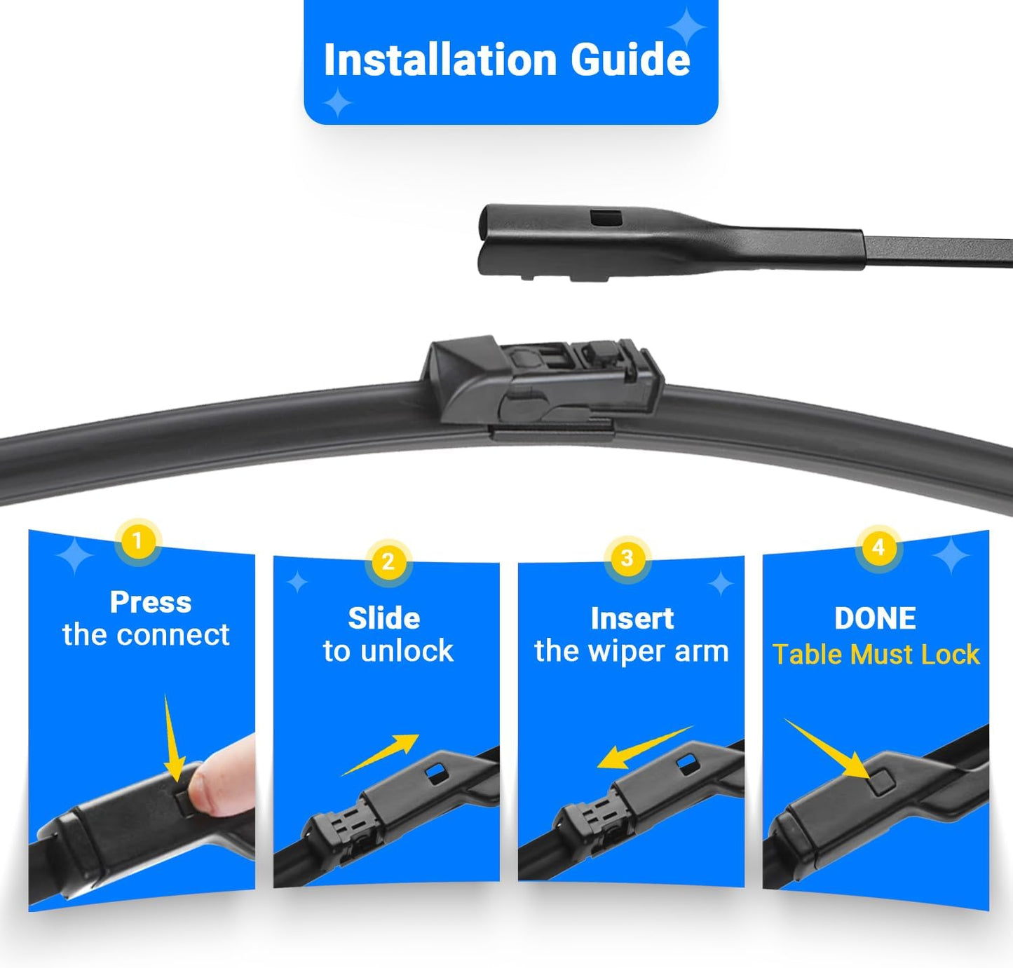 Windshield Wiper Blades Replacement for Subaru Ascent 2019 2020 2021 2022 2023 Original Factory Quality Front Rear Wipers Blade Set for My Car - 26" 20" 14" (Pack of 3)