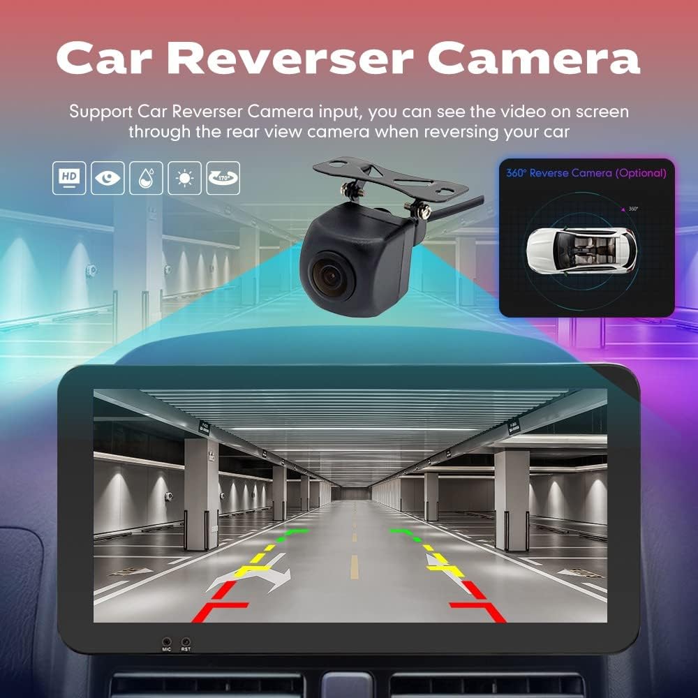 Kunfine Car CarPlay Android Auto Navigation Stereo GPS Radio Camera Display 10.33" QLED Touchscreen Headunit Tablet Media Player for Peugeot 301 2013-2022, if Applicable Octa Core 2G+32G Gloss Black