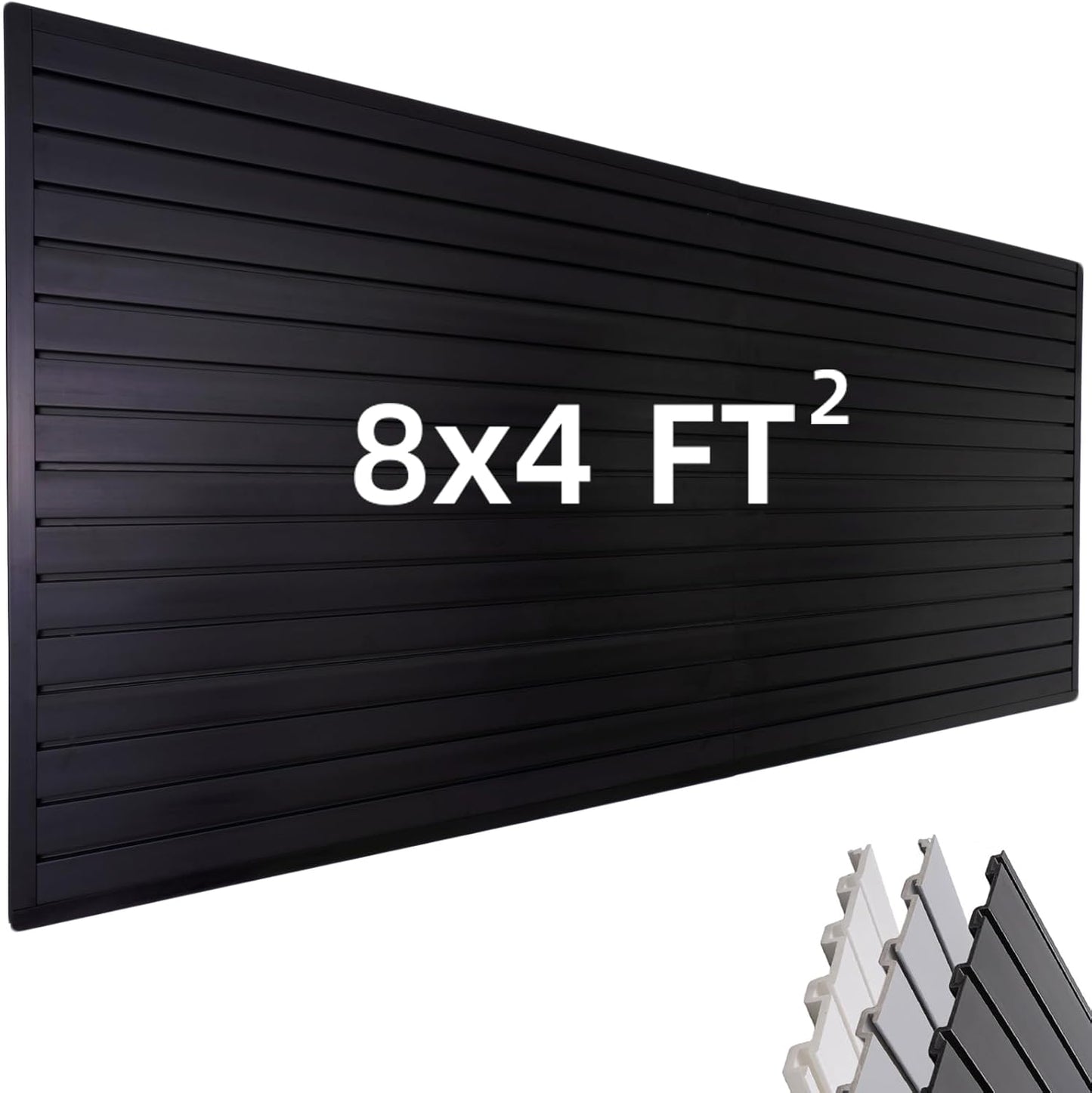 Slat Wall Paneling Garage Wall Organizer, Black Slatwall Panels 4x8 ft Garage Tool Organizer Wall Mount Garage Slat Wall Storage Systems, Slat Board PVC Wall Panels Garage Storage Organization Product
