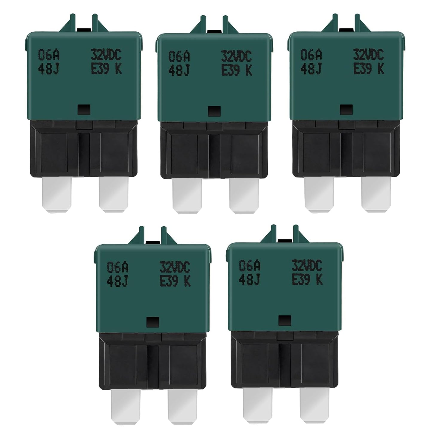 GLOSO Circuit Breaker E39 (T3) Manual Reset Fuse for Car Truck RV Automotive Marine Boat Trolling motor & Custom Wiring Audio battery protection/Low Profile ATC/ATO (6A - 5 Pack)