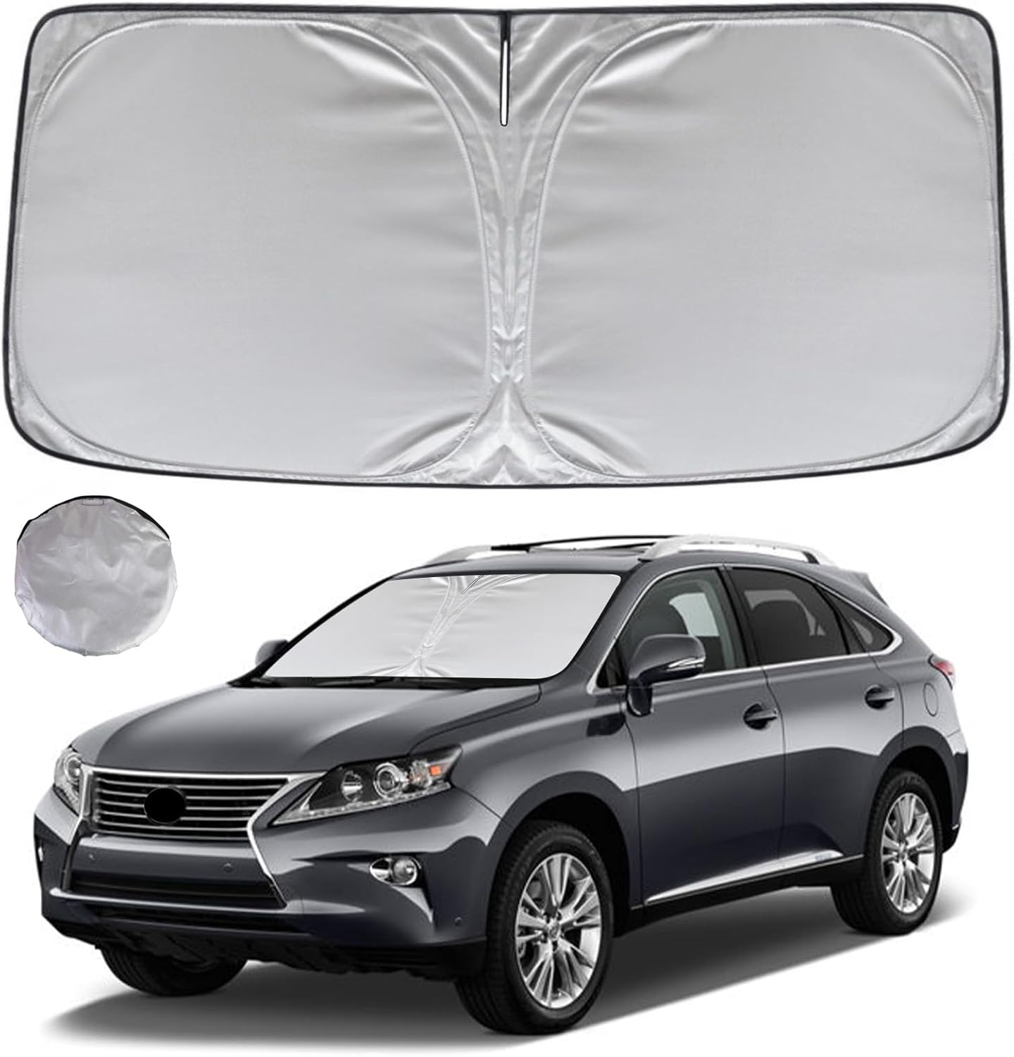 KAYZT Windshield Sun Shade for 2010-2015 Le-xus RX350/RX350h/RX450/RX450h Foldable Sunshade Front Window Custom Fit Car Accessories