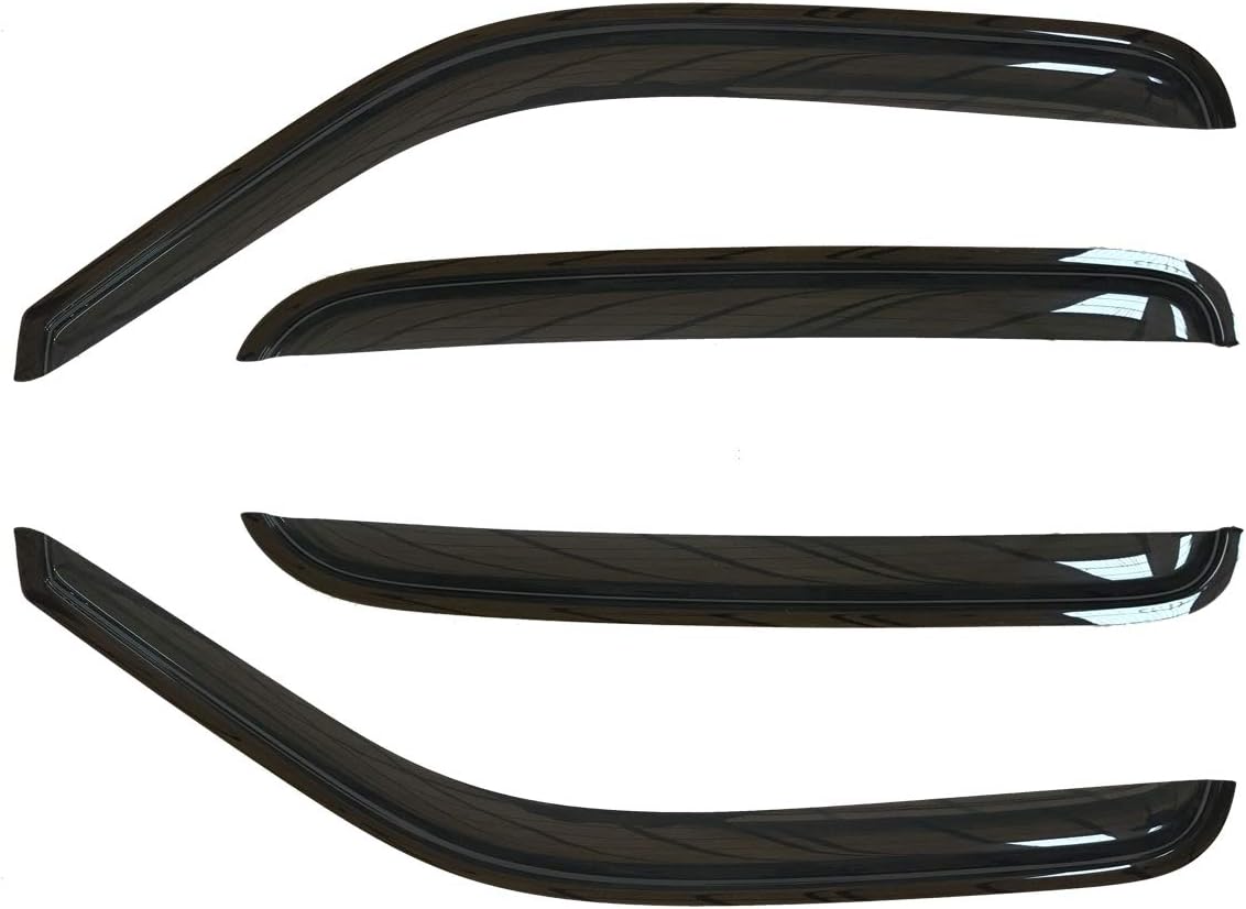 Side Window Wind Deflector, 4pcs Out-Channel Tape-On Nice Rain Guards Set, Window Visor fit for 2002-2010 Ford Explorer & Mercury Mountaineer, 2003-2005 Lincoln Aviator 94819