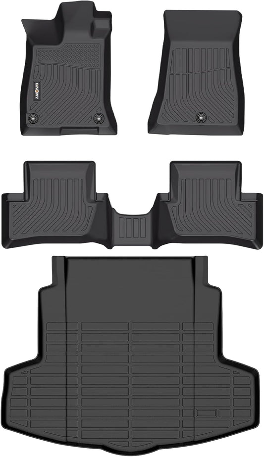 GINOWY-Floor Mats & Cargo Liner for Acura TLX 2021-2025, All Weather Car Floor Mat Rubber Liners Cargo Trunk Mat for Acura TLX Accessories