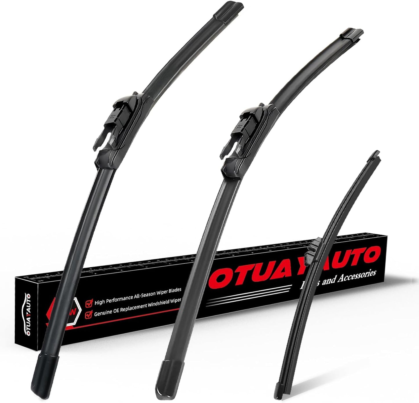 OTUAYAUTO Premium Windshield Wiper Blades - Replacement for Ford Escape 2013-2019 - Precision Fit, All-Weather Performance, Front and Rear Wiper Blades, Pinch Tab - 28"+28"+11" (Pack of 3)