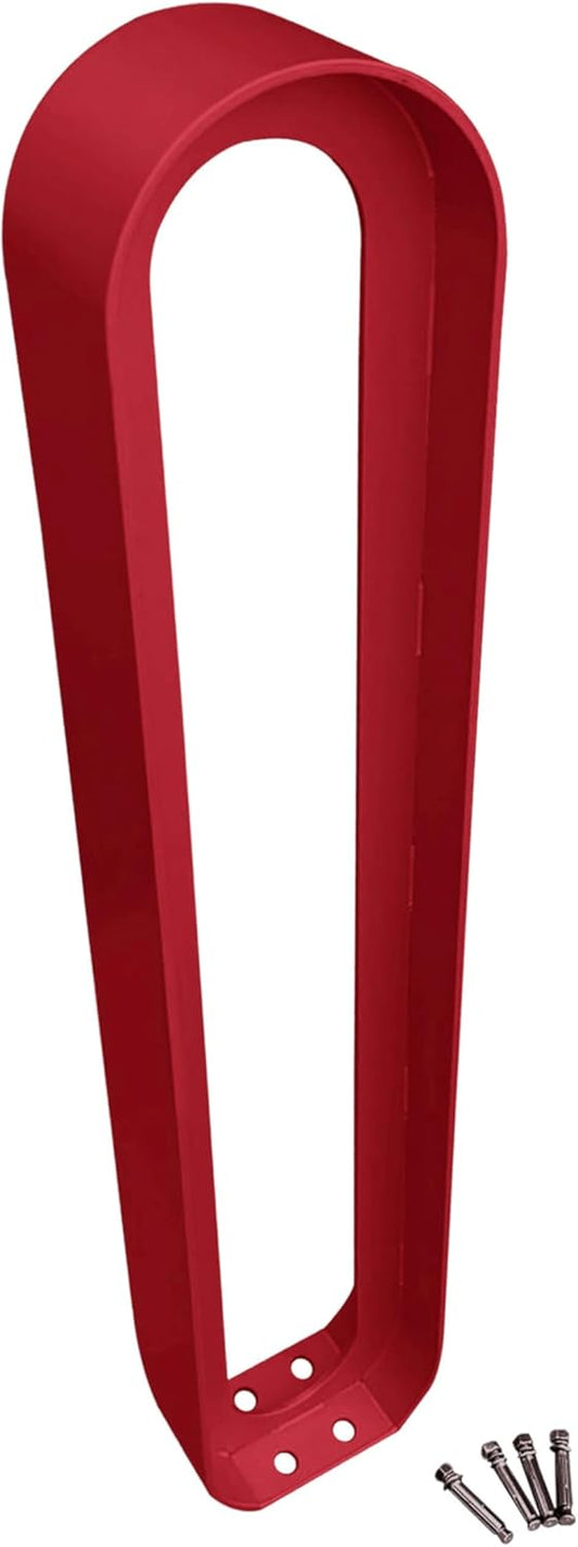 Sandbaggy Modern Commercial Bike Rack | 6.5” x 3” x 35” Oval Design | In-Ground | Anchor Bolts Included (Red, 20)