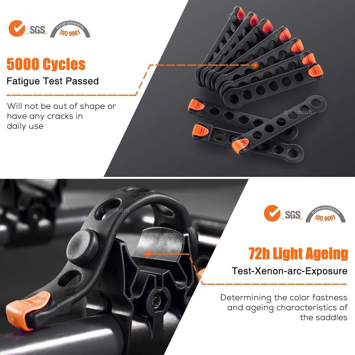 3 Bike Rack Bicycle Carrier Racks Hitch Mount Double Foldable Rack for Cars Truck SUV Fits 2" Receiver, Tie Down Strap, Anti-Rattle Hitch Tightener & Locking Hitch Pin