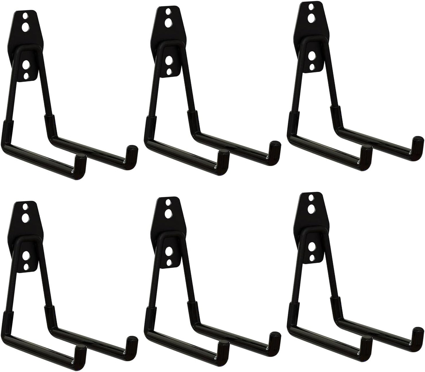 WIN&YING 6 Pack Steel Garage Storage Hooks, Heavy Duty Wall Mounted Storage Hanger, Anti-Slip Tool Organizer for Hanging Ladders, Hose, Bulk Items, Power and Garden