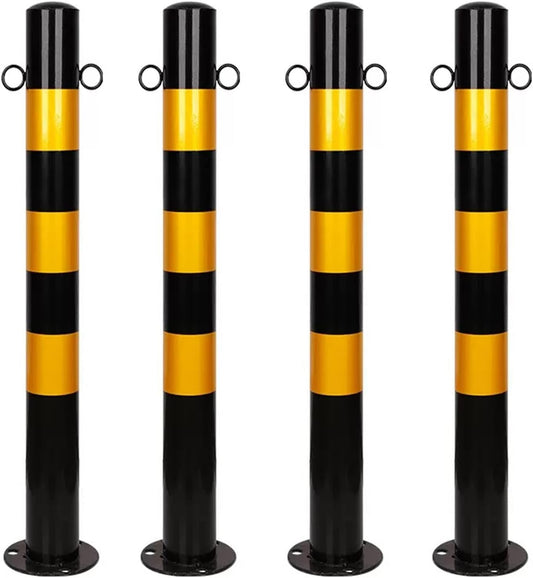 Safety Barrier Bollard for Driveways, Parking Bollard for Warehouse, Traffic Barricade Cones, Parking Stopper for Garage, for Construction Sites etc(Black (4PCS))