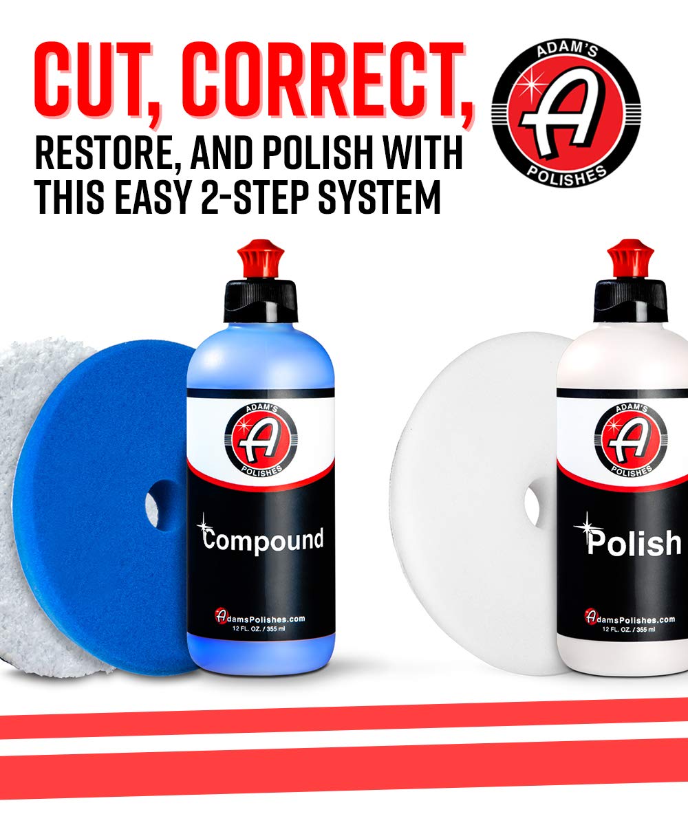 Adam's Polishes 2-Step Polishing System 12oz Combo - Silicone-Free, Body Shop Safe Formula - Quick, Professional Correcting and Polishing Results for Clear Coat, Gel Coat, Single Stage Finishes