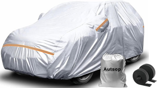 Autsop SUV Car Cover Waterproof All Weather,12-Layer Car Covers for Automobiles Outdoor Heavy Duty Full Exterior Covers for SUV(188-192 Inch)