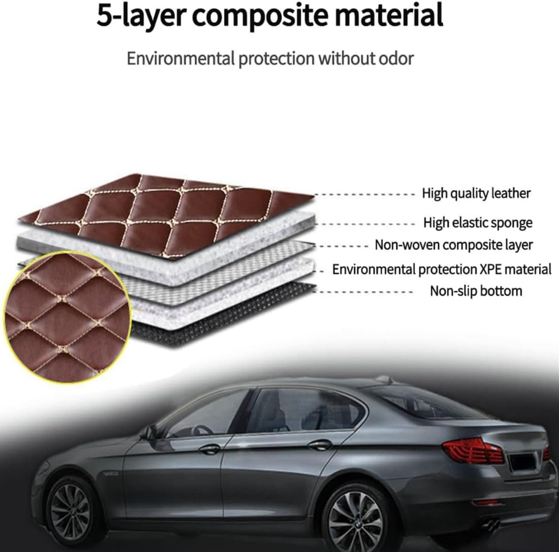 Custom Personalized Floor Mats for Cars，Luxury Full Coverage All Car Floor Mats，Anti-Slip Leather Car Mat Set ，Custom Floor Mats for 99% of Cars, Trucks & SUVs. (Apple Green)