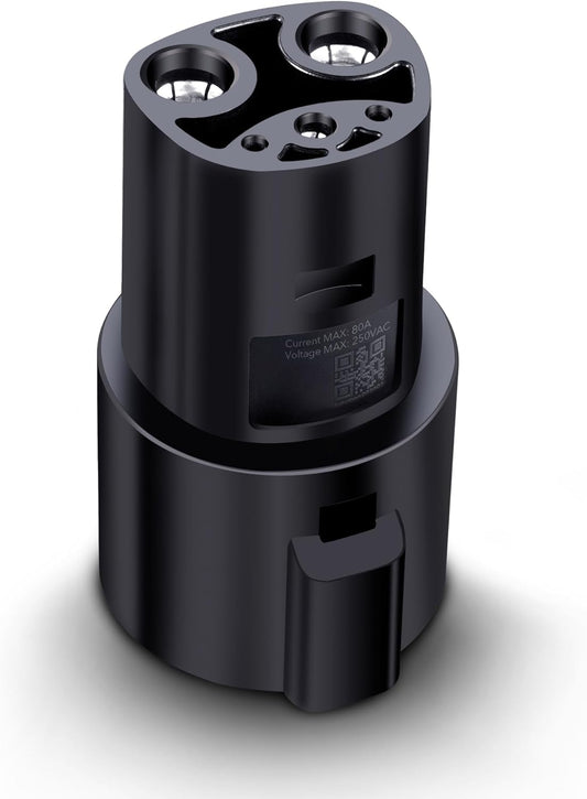 Lectron J1772 to Tesla Adapter 80 Amp (250V) - EV Charging Adapter Compatible with Tesla Model S/3/X/Y/Cybertruck and All Electric Vehicles in The NACS Alliance (Black)