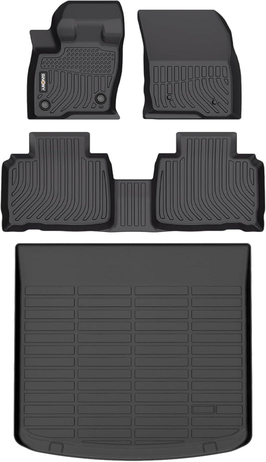 GINOWY- Floor Mats & Cargo Liner for Lincoln MKX 2016-2018 / Nautilus 2019-2023 TPE All Weather Nautilus Car Mats Anti-Slip Trunk Mat Waterproof Car Accessories Floor Liners Black