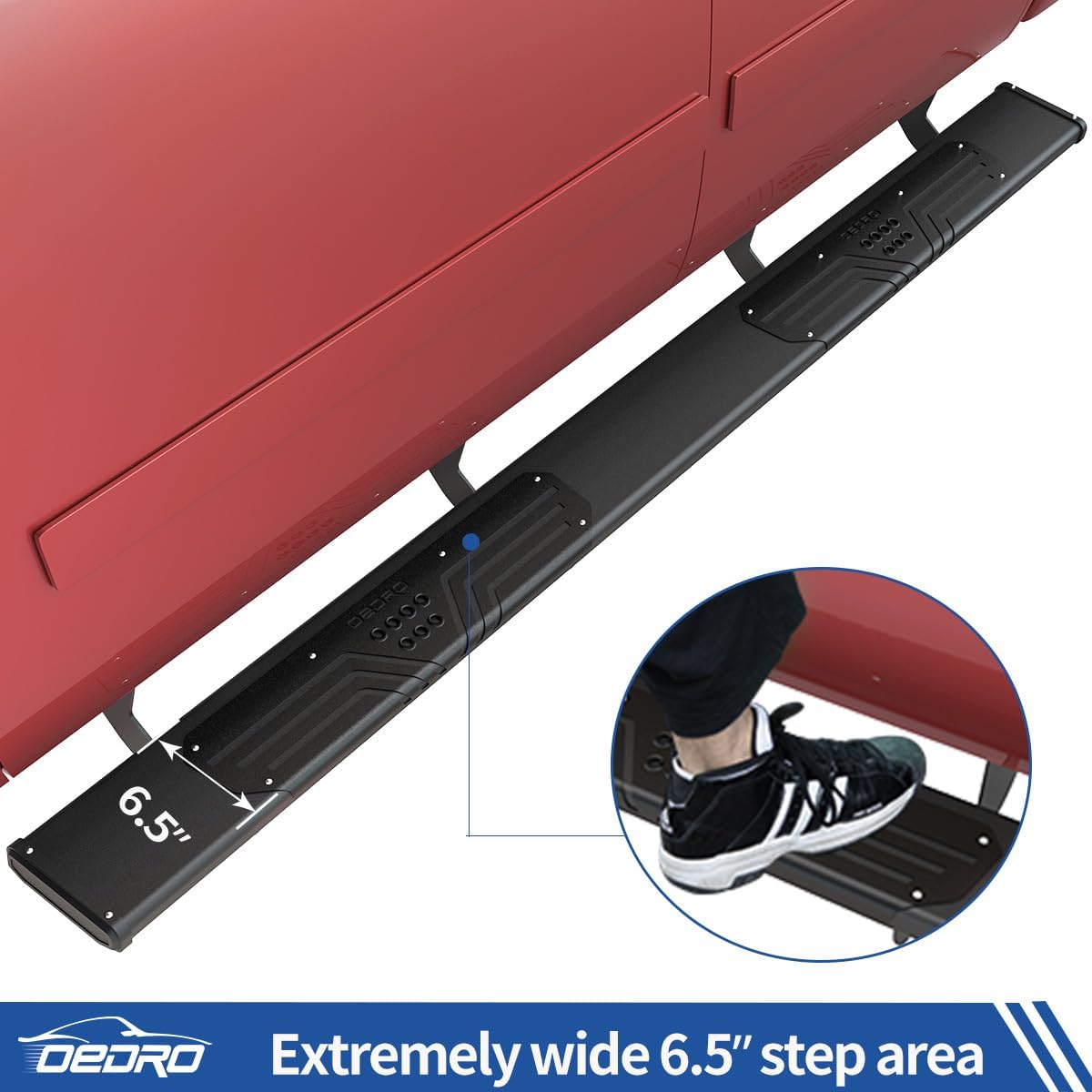OEDRO Running Boards Compatible with 2019-2025 Chevy Silverado/GMC Sierra 1500, 2020-2025 2500HD 3500HD Crew Cab(Excl. 2019 1500 LD/Limited), Bolt-on Side Steps Steel Nerf Bars