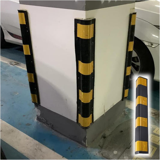 Workshop Rubber Protector, Reflective Floor Garage Edge Corner Guard, 1cm Thick
