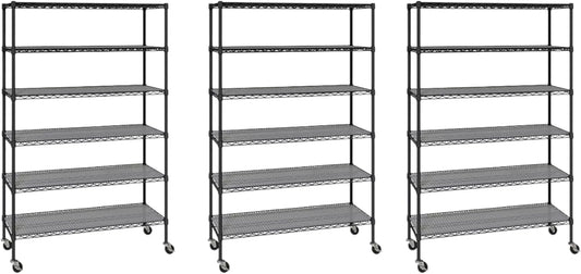 Generic Organize in Style with The Members Mark 6-Tier NSF Heavy Duty Wire Shelving, 47.75"" W x 18"" D x 75.5"" H (Graphite, 3 PACK)