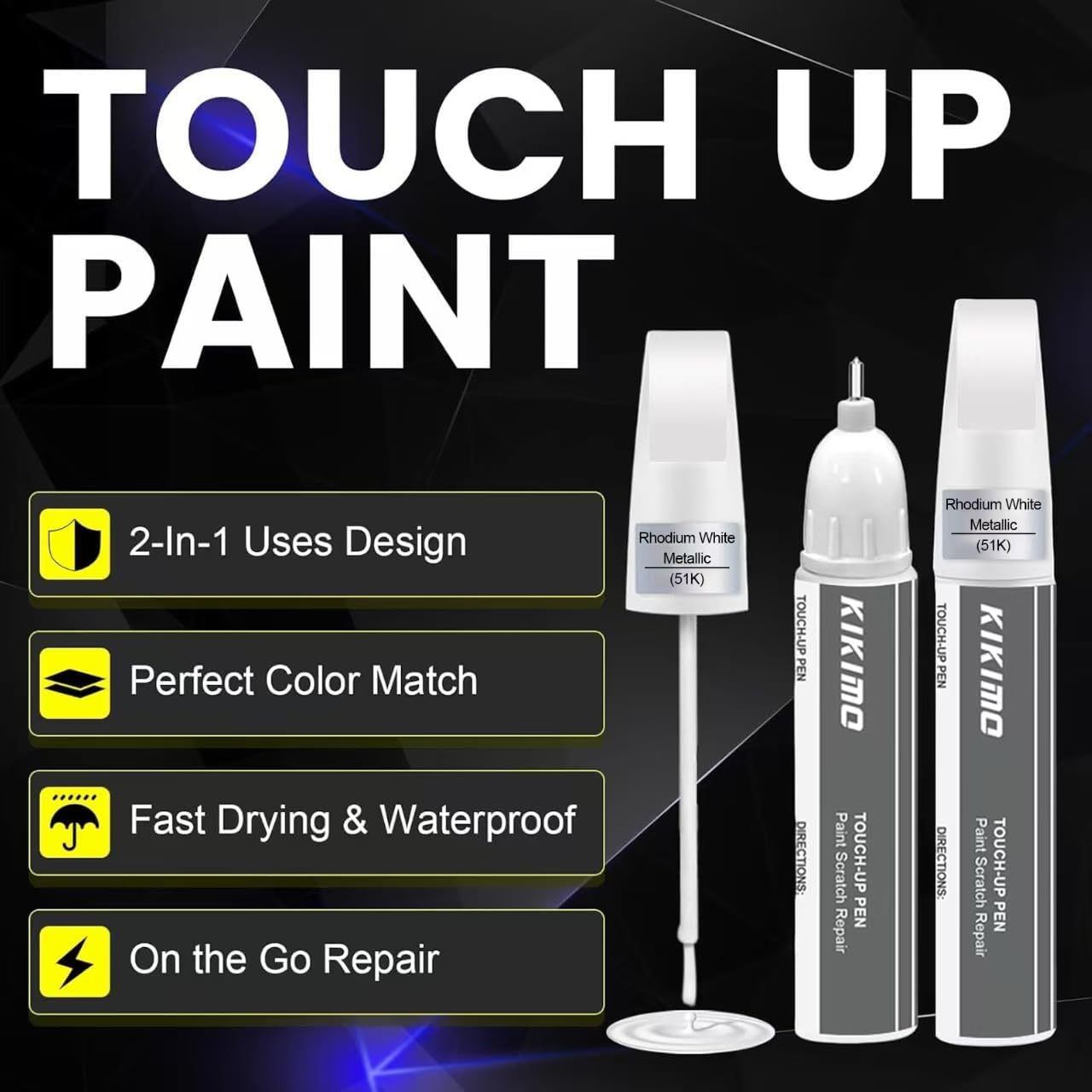 KIKIMO for Mazda Touch Up Paint(Soul Red Crystal Metallic(46V)), Car Paint Repair Kit for Mazda, 2 In 1 Scratches Repair with Pen Tip and Brush, Color-Matched for Quick & Easy Fix