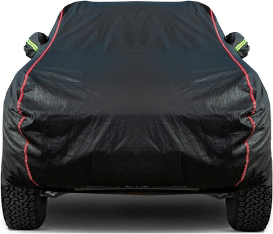 Breathable New Material, Waterproof Car Cover, Locks and Zipper Doors, Sunscreen Waterproof UV Prevention Snowproof Wind and Windproof,Suitable for Indoor Outdoor,for Pickup 198"-220",B7