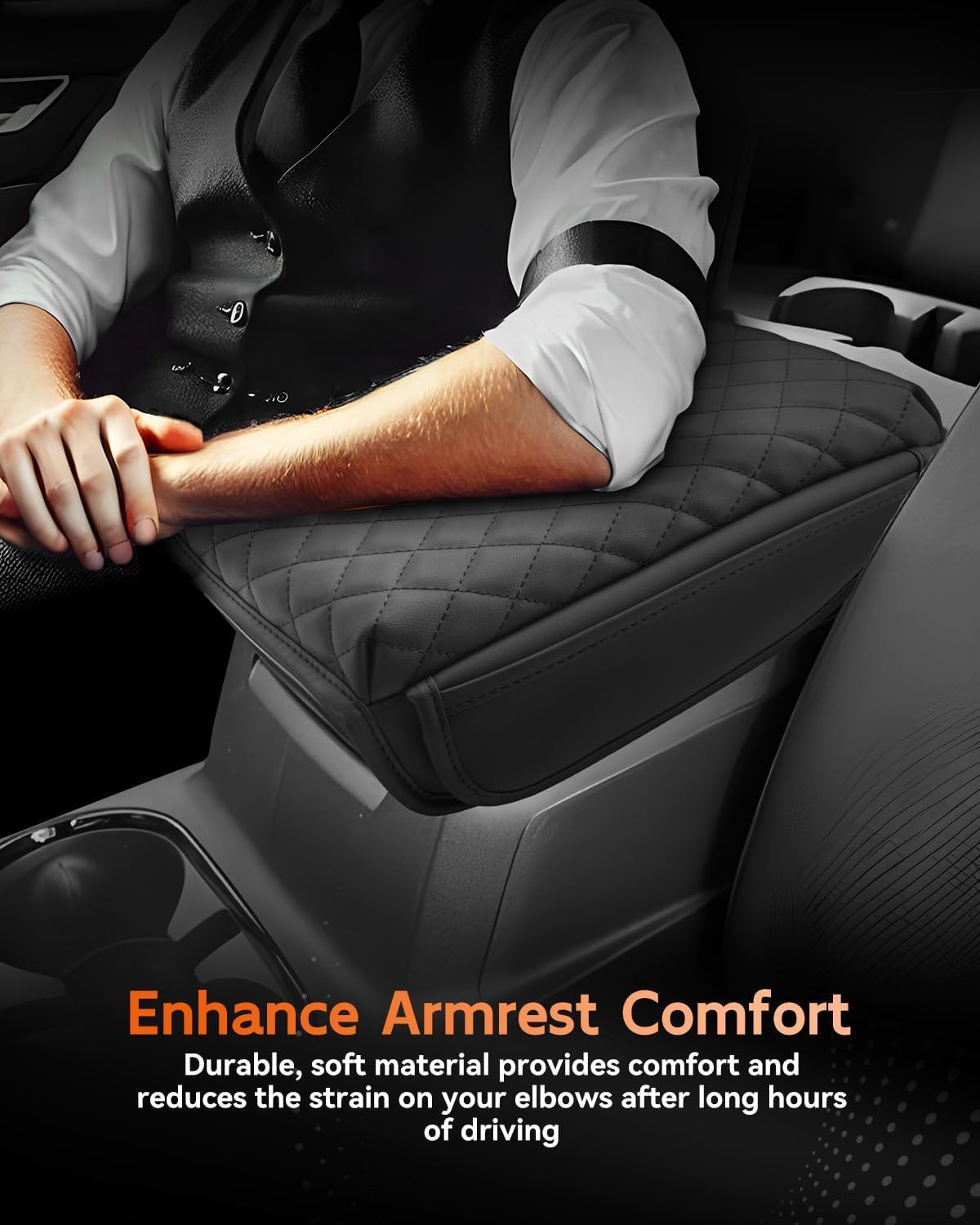 CDEFG for Chevrolet Colorado -GMC Canyon 2023-2025 2026 Center Console Cover Armrest Box Cover for Colorado/Canyon Accessories Console Arm Rest Protector Thickened with 2 Side Pocket