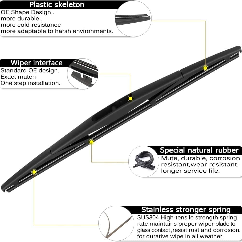 AUTOBOO 26"+16" Windshield Wipers with 12" Rear Wiper Blade Sets Replacement for Subaru Crosstrek Impreza 2018 2019 2020 2021 2022 2023-Original Factory Quality (Pack of 3)