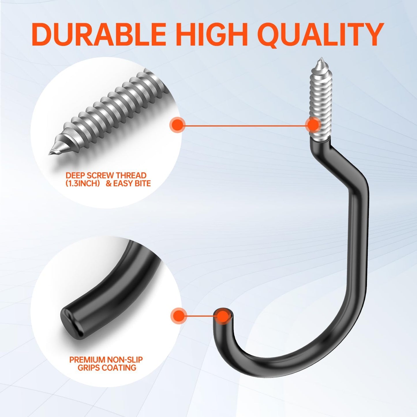 8-Pack Heavy Duty Bike Hook, Loading Capacity 100 LBS, 6 inch, Bike Hooks for Garage Wall and Garage Ceiling