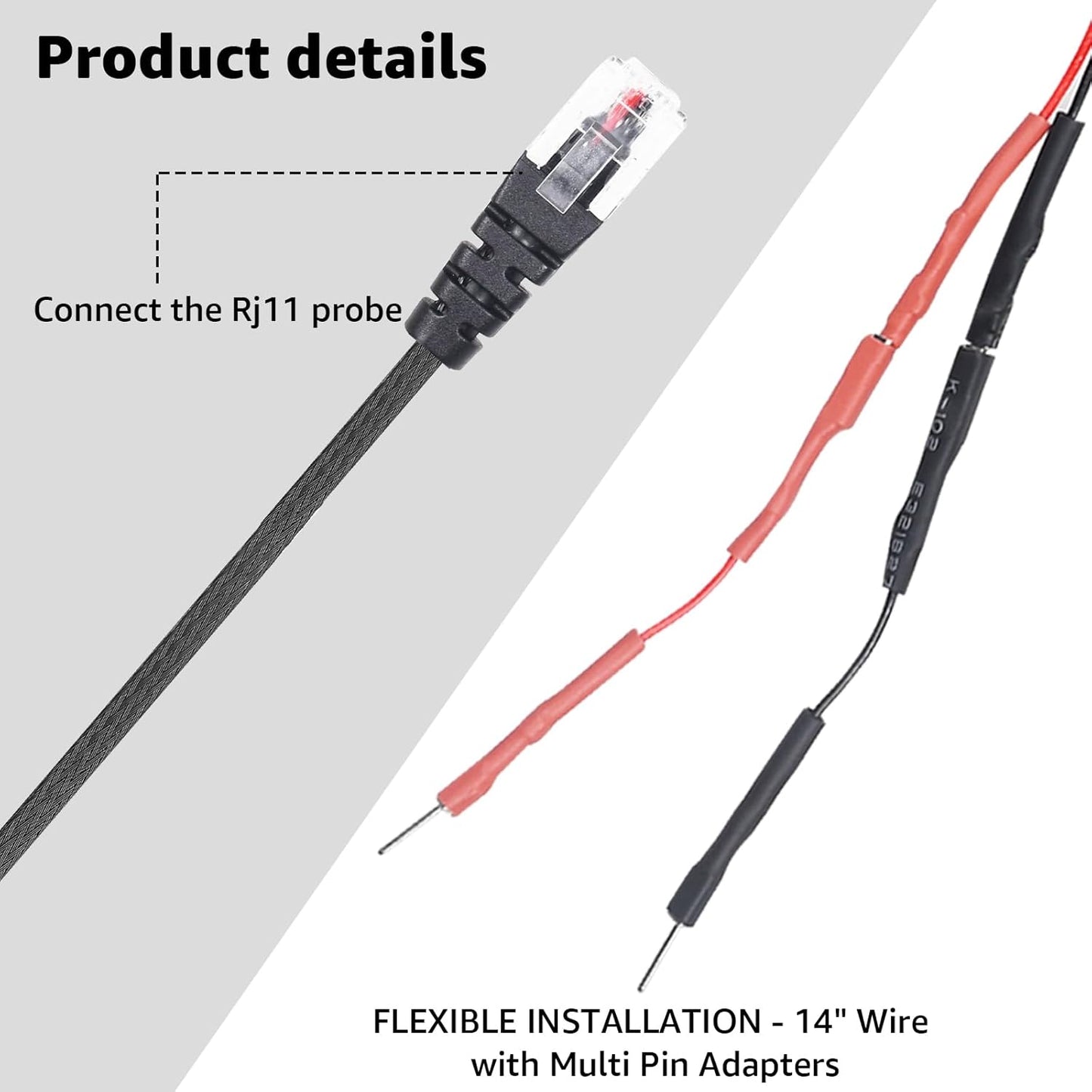 1PC RJ11 Replacement Mirror Wire Power Cord for Escort Radar Detectors，Fits Max 360C MaxCam Redline,Max Max2 Max 360,Inline Fuse,9500ix 8500x50 Redline Models ﻿