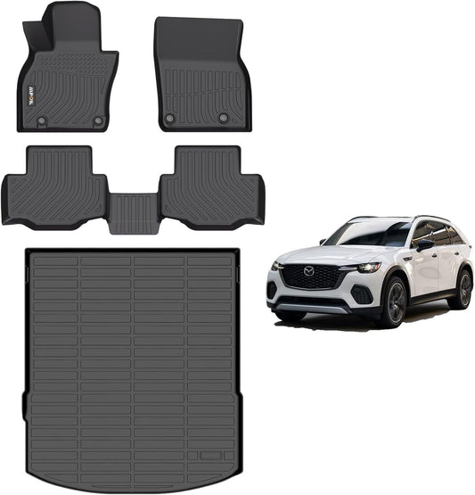 AIPOIL® Floor Mats & Cargo Liner Set for 2025 Mazda CX-70 & CX-70 PHEV All Weather Protection Full Set Automobile mats Accessories, Black
