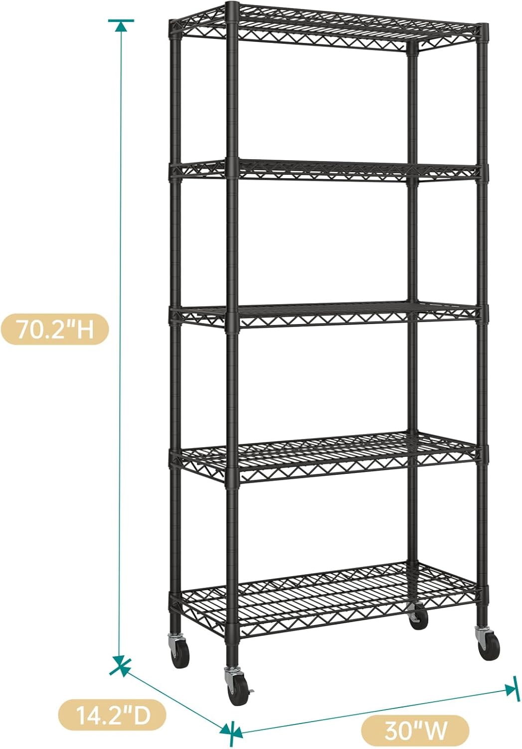 SINGAYE Garage Heavy Duty Shelving Unit Kitchen Pantry Close Home Organizers and Storage Bathroom Shelf Laundry Room Organization Industrial Book Metal Wire Adjustable Shelves