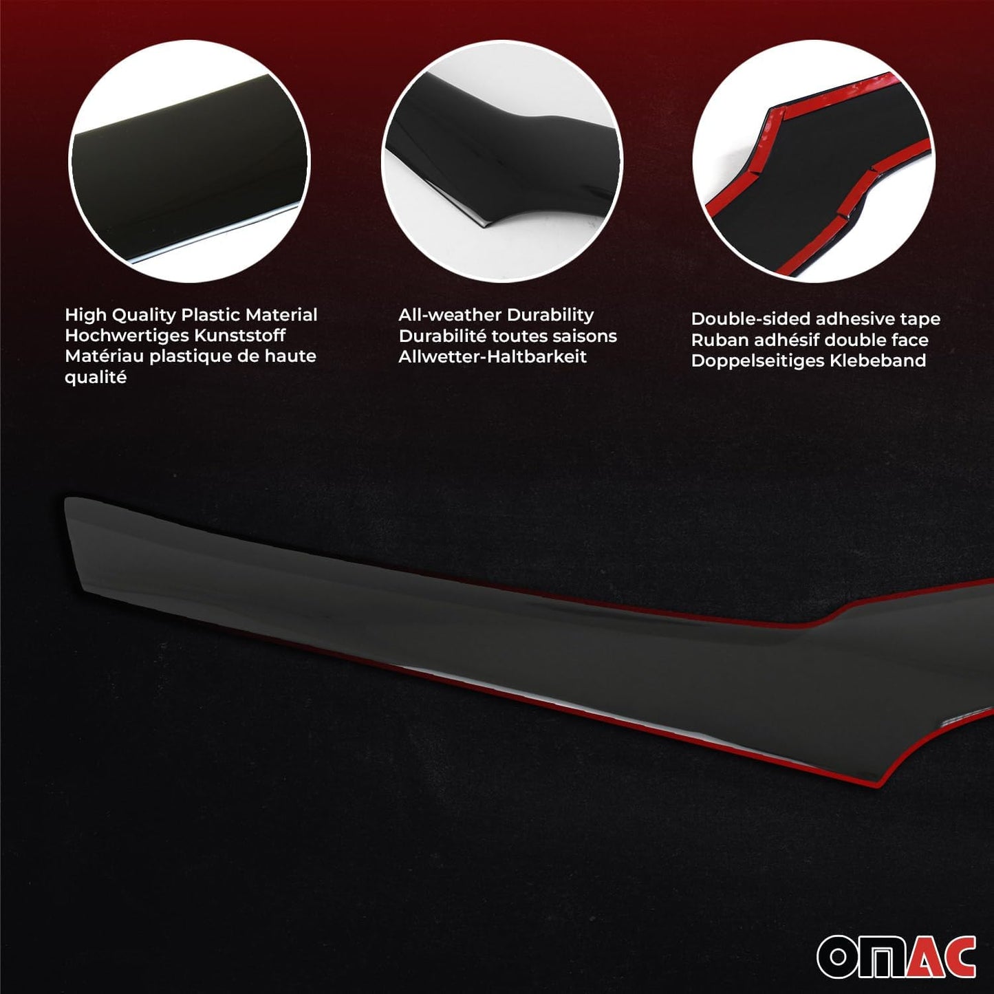 OMAC Front Bug Shield Hood Deflector Guard for Toyota 4Runner 2010-2024 Black Smoke