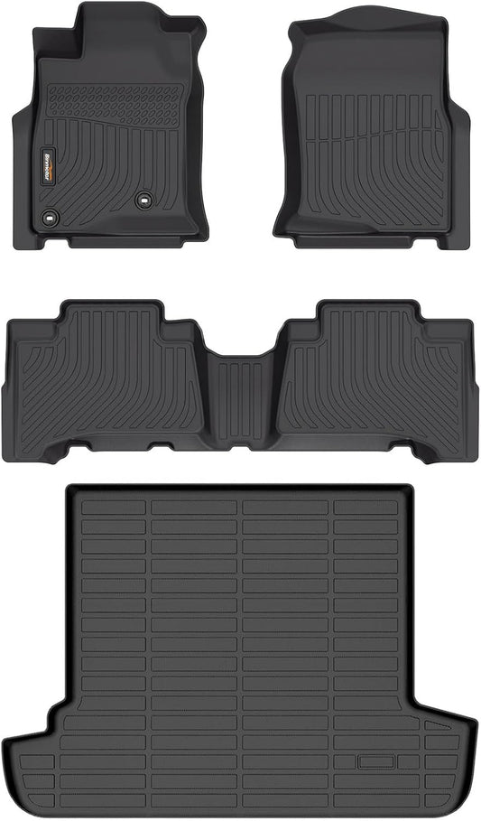 Binmotor-Floor Mats & Cargo Liner for Toyota 4Runner 2003-2009, TPE All Weather Car Mats for Toyota 4runner Accessories Rubber Liners Cargo Trunk Mat