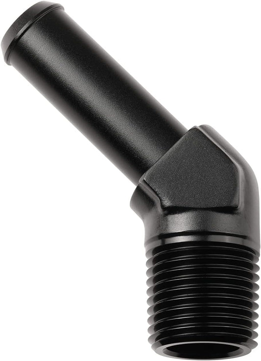 1/2 NPT Male to 5/8" Hose Barb Fitting Adapter 45 Degree Elbow Aluminum Black