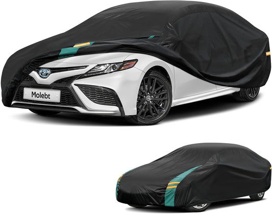Car Cover Waterproof All Weather for Automobiles, Outdoor Full Exterior Covers for Sedans (Length: 186"-193") Rain Winter Sun Protection. Universal Fit for Toyota Camry, Honda Accord, etc.