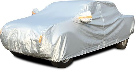 Tecoom Truck Cover Waterproof All Weather, 3 Layers Pickup Cover with Zipper Door/Lock, Full Exterior Covers Outdoor with Fleece Lining Cotton, Universal Fit Regular/Extended/supercrew Cab