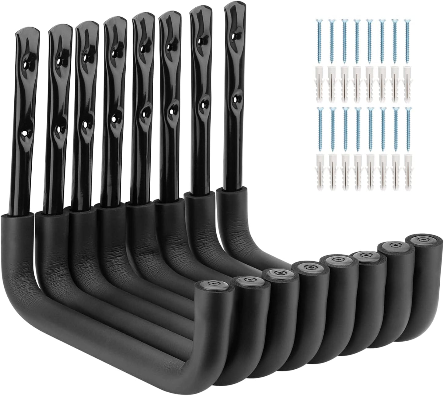 8 Pack Ladder Hooks 9.8Inch Garage Storage Utility Hook Heavy Duty Wall Mounted Storage Organizer Hanging Folding Chair Bike Ski Tool