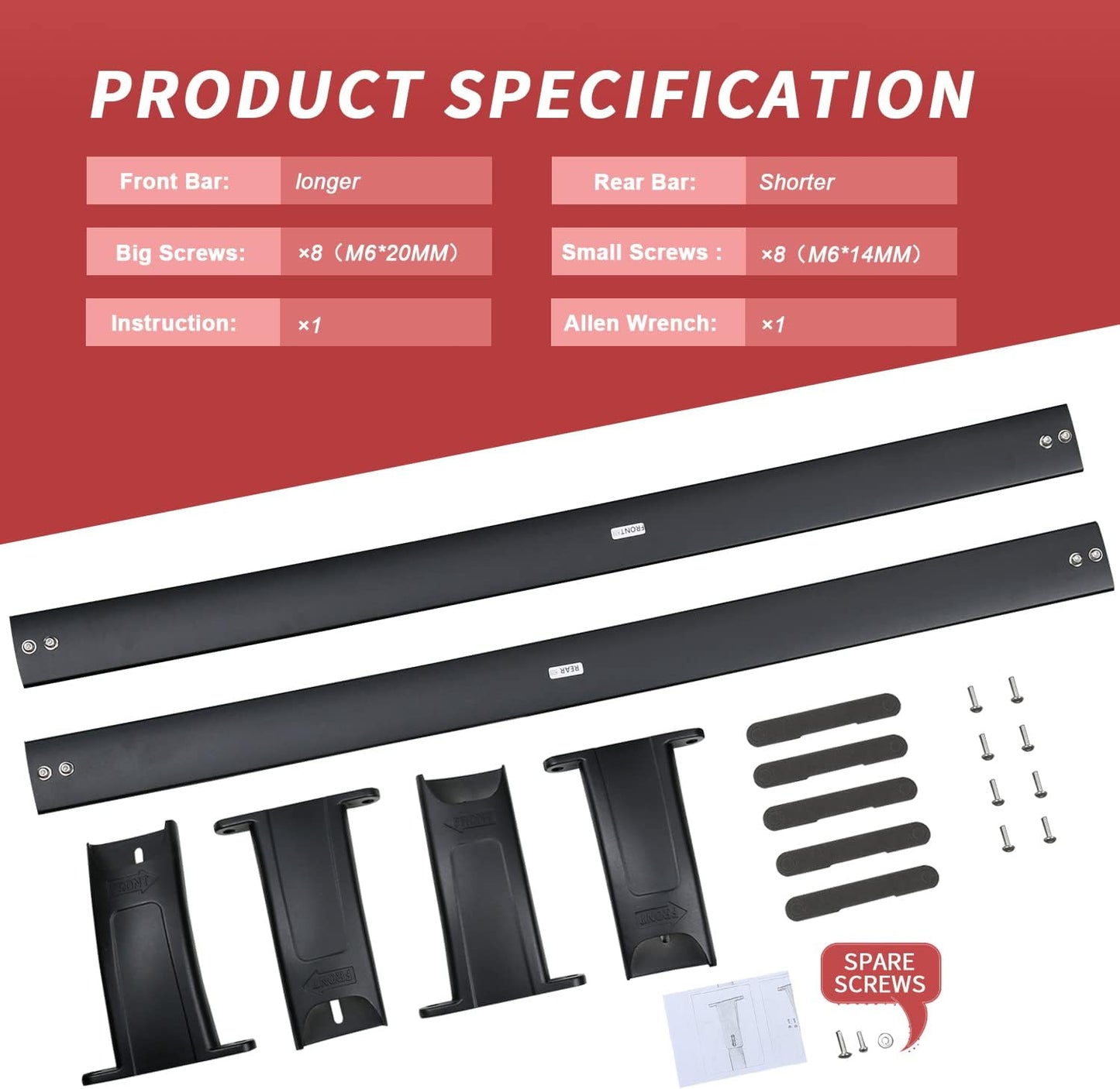 KINGGERI 220lbs Roof Rack Cross Bars Compatible with Chevrolet Tahoe & Suburban, GMC Yukon & Yukon XL, Cadillac Escalade & Escalade ESV 2015-2020, Heavy Duty Aluminum Roof Rails Crossbars All Metal