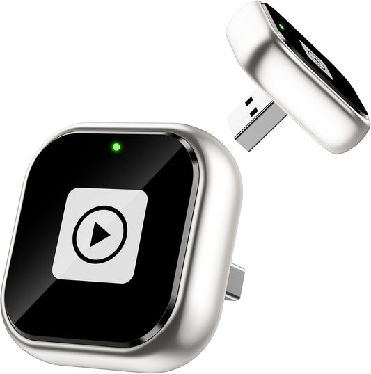 ENOMIR Wireless CarPlay Adapter 2025 Upgrade, Plug & Play CarPlay Adapter Wired to Wireless, Mini USB Design, Fast Auto-Connect, No Delay, Compact Design for iPhone & Android, Matte Silver