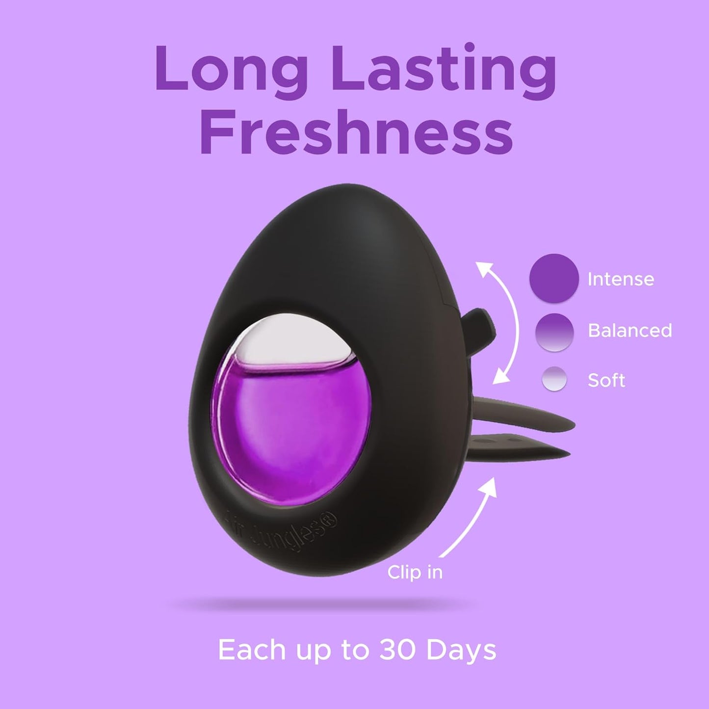 Air Jungles Car Air Freshener Vent Clip 5 Count, Variety Pack – New Car, Ocean, Lavender, Honey Peach, Hawaii Mahalo, 4 ml Each, Long-Lasting Odor Eliminator, Up to 150 Days Freshness for Auto