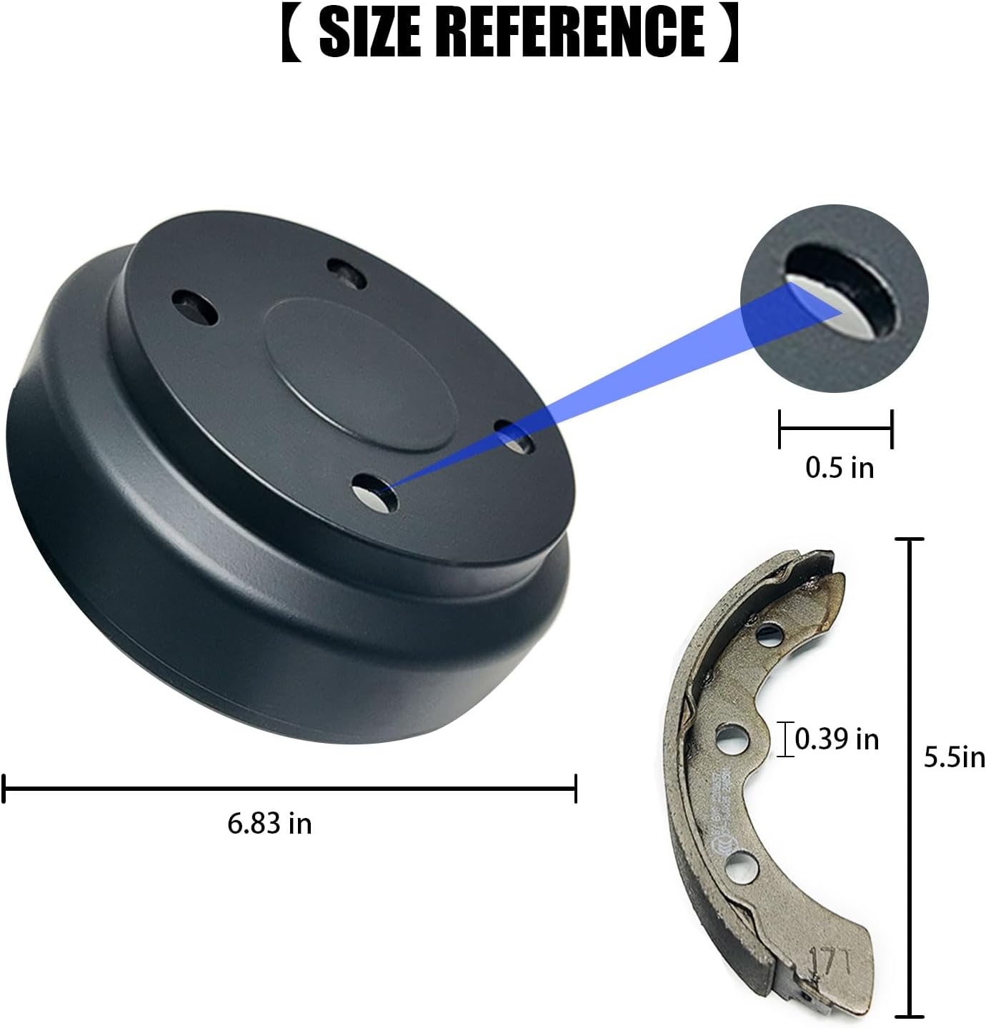 Golf Cart Brake Drums Kit with Brake Shoes & Springs for Club Car, 18 PCS Rear Brake Repair Kit Compatible with 1995-up DS 2004-up Precedent Gas & Electric