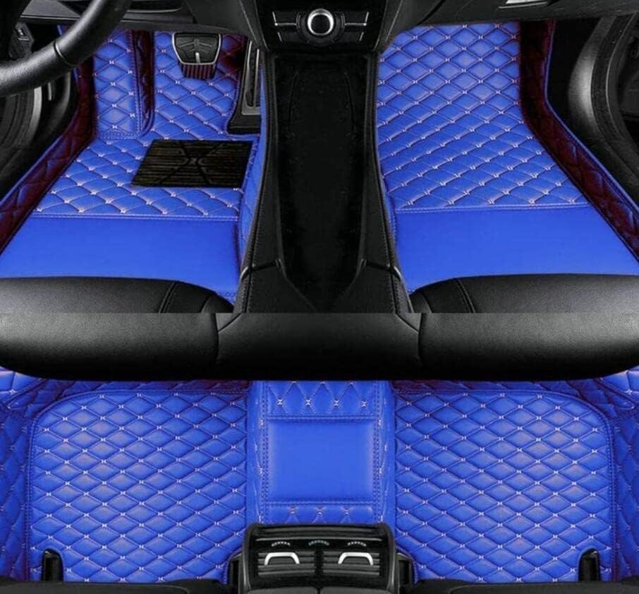 Custom All-Weather Protection Leather Car Floor Mats for Cars Sedan SUV Sports Car Waterproof Floor Mat (Blue)