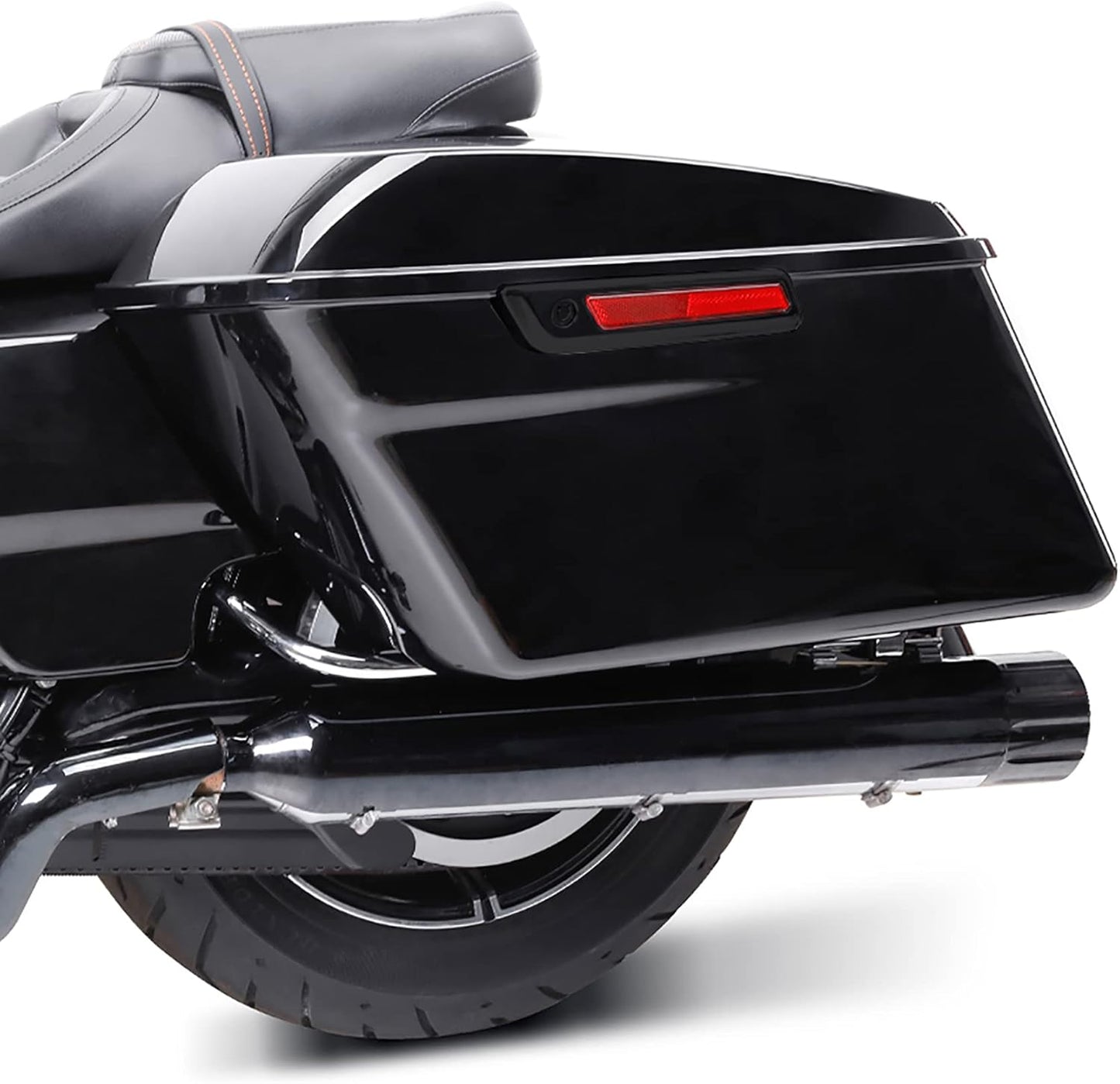 XFMT Motorcycle Hard Saddlebags Vivid Black Saddle Bags Trunk W/Black Latches For Harley Touring Road King Street Glide Road Glide Electra Glide Ultra Classic 2014-2023
