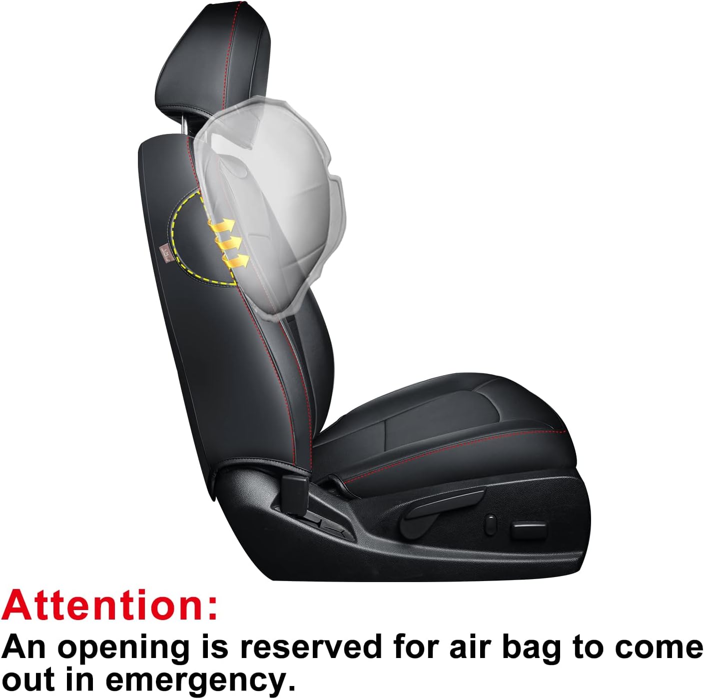 LUCKYMAN CLUB 2 Front Chevy Colorado Seat Covers, fit for 2015-2022 Colorado Crew Cab Z71 LT ZR2 Work Truck with Faux Leather (Black&Red 2 pcs)