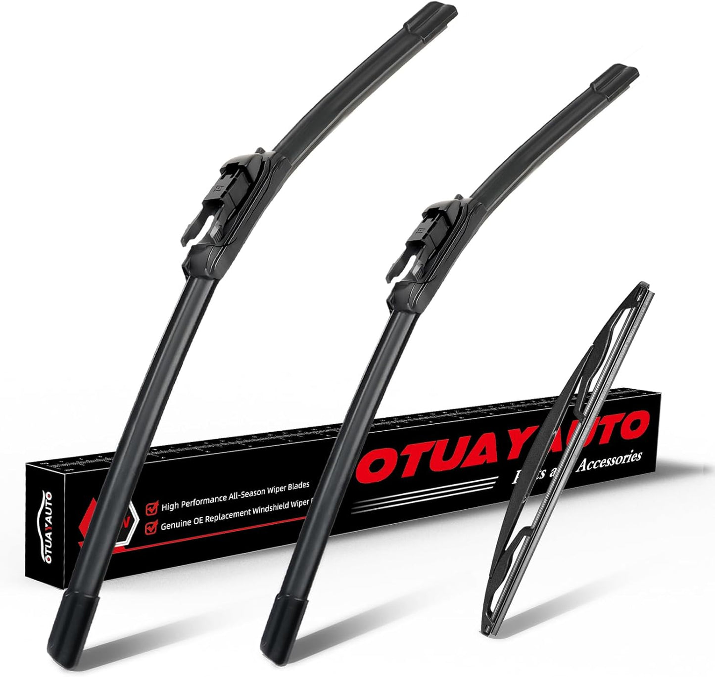 OTUAYAUTO Windshield Wiper Blades - Replacement for Ford Escape 2008-2012, Original Factory Quality Front and Rear Wiper Blade - Pinch Tab 20"+20"+12"(Pack of 3)